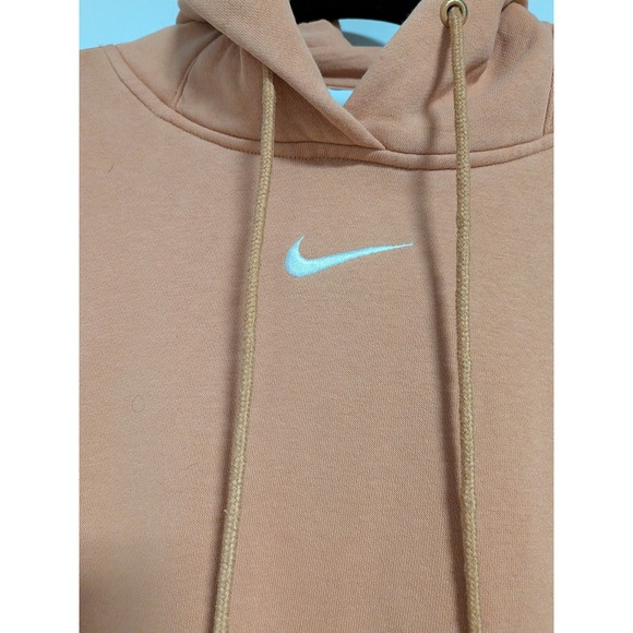 Nike Sportswear Essential Hoodie Peach Orange Embroidered Swoosh Womens Small - Picture 2 of 9